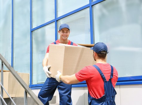 Packed apartment boxes ready for flat removals in Hackney