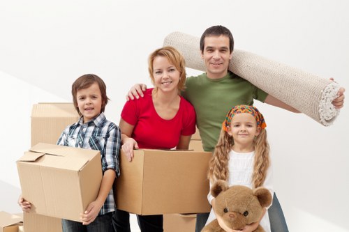 Professional moving truck loading furniture in Hackney