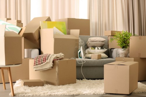 Packing boxes ready for a Hackney removal job