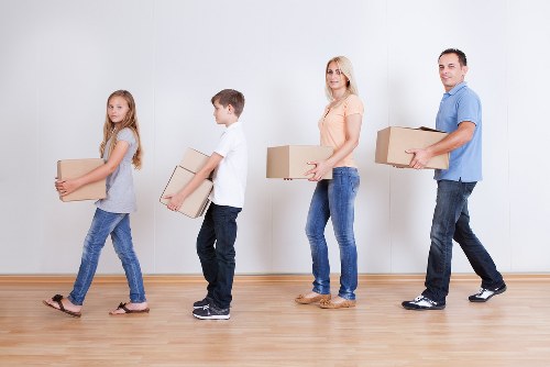 Packed boxes ready for a home move in Hackney
